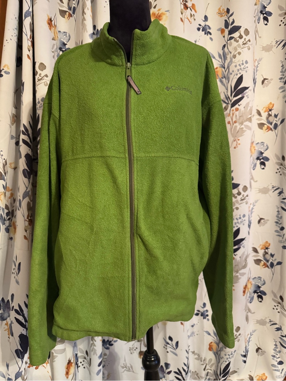 Columbia Men’s Lime Green Full-Zip Teddy Fleece Jacket Size 2XL B12